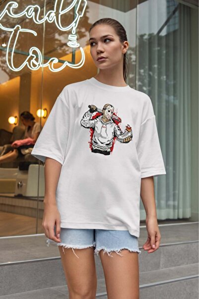 buzagi tasarım ürünleri Urban Oversize Unisex White T-Shirt