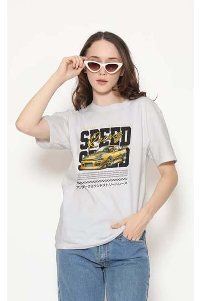 buzagi tasarım ürünleri Urban Regular Fit Unisex White T-Shirt