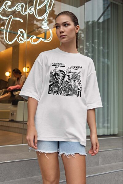 buzagi tasarım ürünleri Operation Ivy Oversize Unisex White T-Shirt