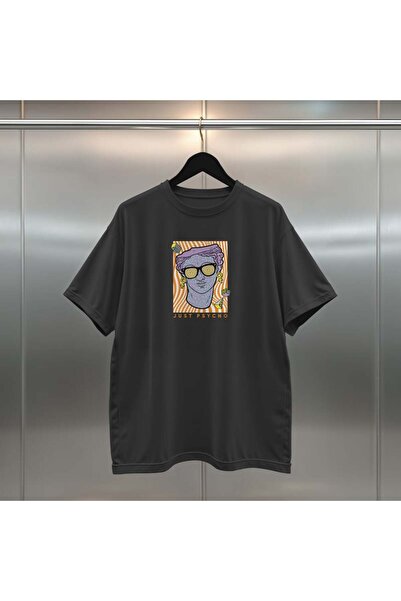 buzagi tasarım ürünleri Psycho Digital Print Black and White Oversize Unisex ...