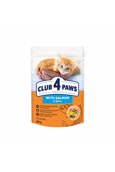 Club4Paws Club 4 Paws Hrană umedă premium pentru pisoi - Somon în sos, 24x80g