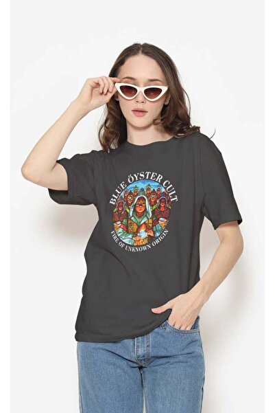 buzagi tasarım ürünleri Blue Öyster Cult Regular Fit Black Unisex T-Shirt