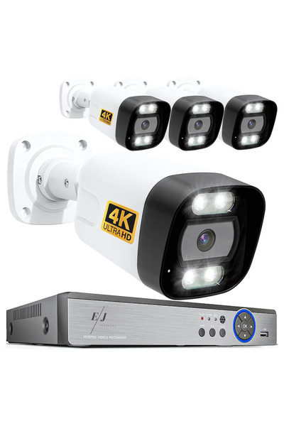 Spionescu Kit complet de supraveghere 4K cu DVR și 4 camere de exterior, PK-8...