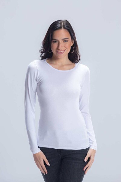 CARINA Solid Cotton Round-Neck Top