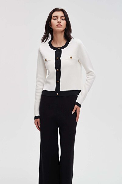 menta Solid Long-Sleeve Cardigan