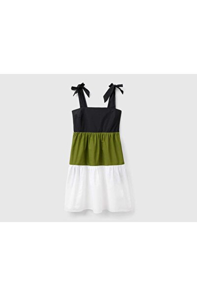 United Colors of Benetton Sleeveless Short Women's Dress with Bow Straps