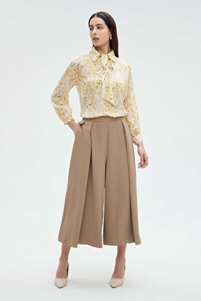 Nichii Women's Solid Wide-Leg 3/4 Pants