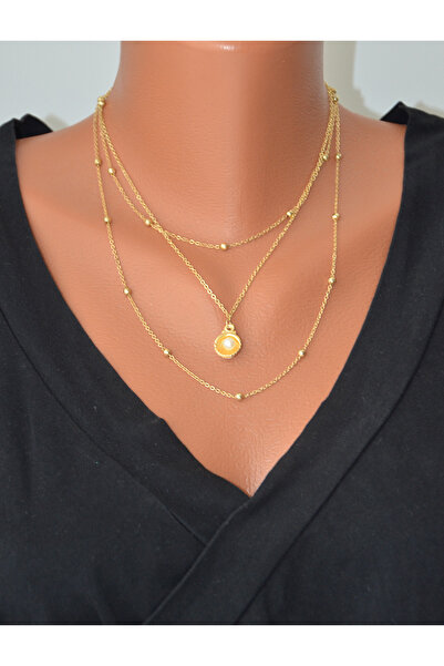 BİJUTERİ EVİ Pearl Detailed Seashell Pendant Ball Chain Women's Necklace |   ...