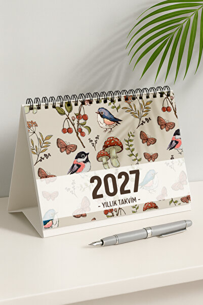 Eldesen Tasarım 2027 Masa Takvimi Spiralli A5 (21X16CM) Büyük Boy / Resmi Tat...