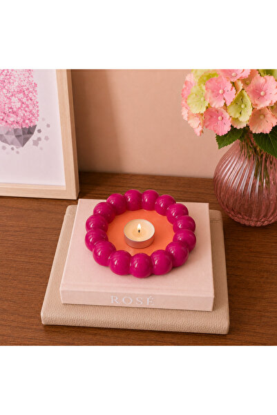 Atiye Studio El Boyaması Baloncuklu Bardak Altlığı Dekoratif Tealight Mumluk ...