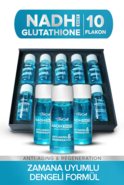 Lifecell Nadh Shot + Glutathione ( Glutatyon ) Hyaluronik Asit İçeren Takviye...