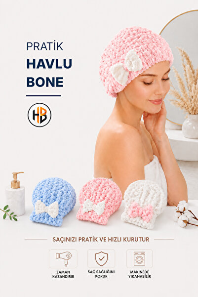 HOBİLON Saç Kurutma Havlu Bone - Banyo & Duş Sonrası Mikrofiber Saç Havlusu