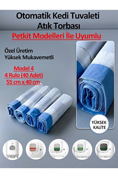 Internal Otomatik Kedi Tuvaleti Poşeti Petkit Uyumlu akıllı kedi tuvaleti poş...