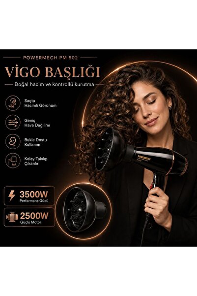 2500 W Vigo Başlıklı Profesyonel Kuaför Fön Ve Saç Kurutma Makinesi Ve Vigo Başlık