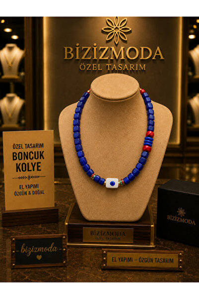 bizizmoda Bodrum Cam Boncuk Serenay Cam Kolye Nazar Boncuk Kolye