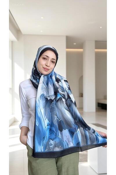 Lunara Pamuklu Çiçek Desenli Kaymayan Şal