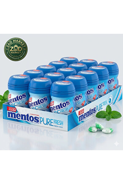 Mentos Mentos Pure Fresh Chewing Gum with Natural Mint Flavor |   Sugar-Free ...