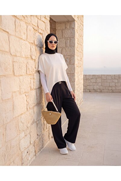 byözlemyazan Double-Pleated Loose-Fit Women's Trousers