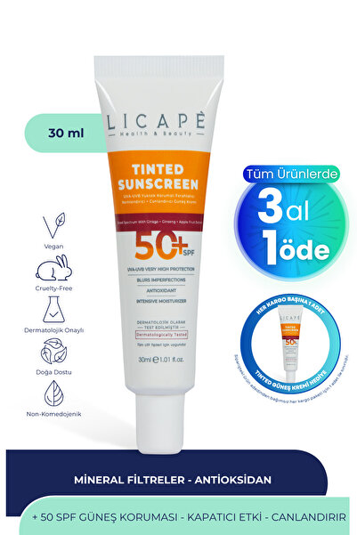 Licape Yüksek Koruma Tinted (KAPATICI) 50 Spf Güneş Kremi