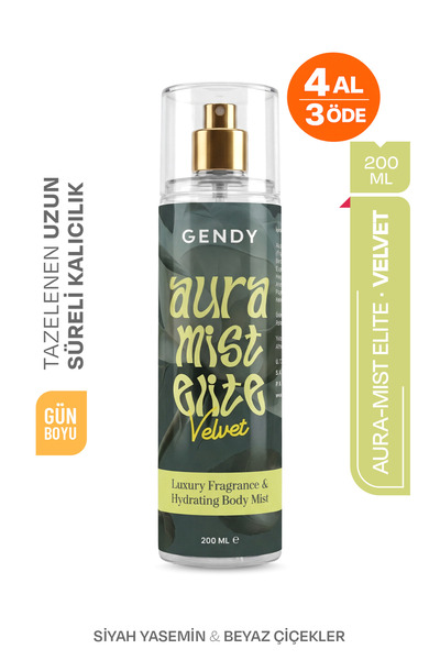 GENDY Aura Mist Elite - VELVET Body Mist, Parfümlü Vücut Spreyi 200 ML