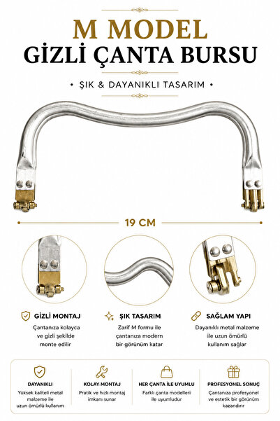vollen yarn Metal Gizli Çanta Bursu M Model 19 cm