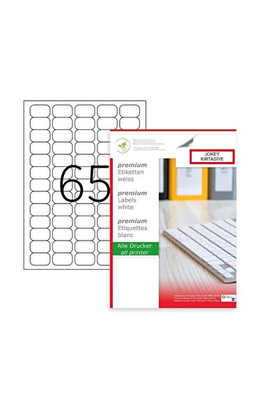 JokeyKırtasiye Self-Adhesive Injet/Laser/A4 Format Sticker/Label 38.1mm X 21....