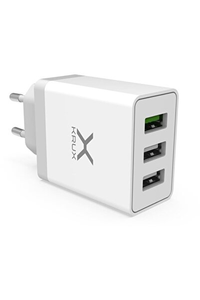 Krux KRX0065 3 x USB, QC 3.0 30 W Alb