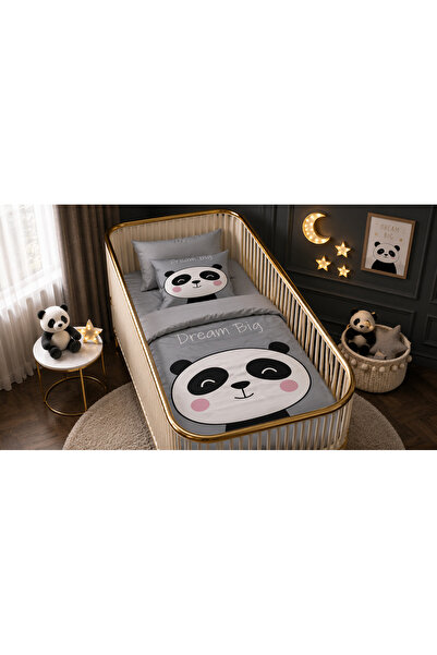 Fabeteks Dream Big Panda Single Digital Baby Bedding Set