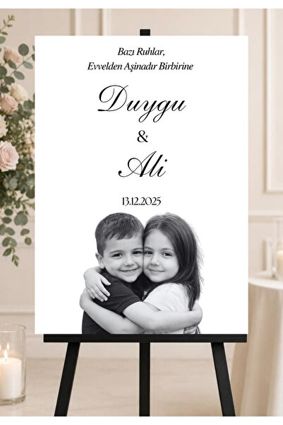 Hobi Sepeti Kişiye Özel Çocukluk Fotoğraflı Kanvas Karşılama Panosu 50x70 cm ...