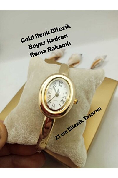 Brality LACİVERT KADRAN - GOLD Renk Çelik Kordon Cartiar Model Elips (Oval) K...