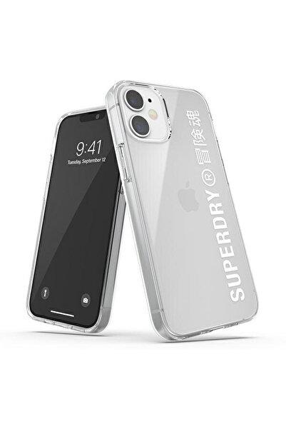 SUPERDRY Husă transparentă Snap pentru iPhone 12 mini, albă, 42593