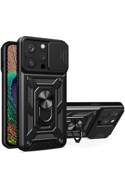 Techsuit Калъф за iPhone 14 Pro - Серия CamShield - Черен