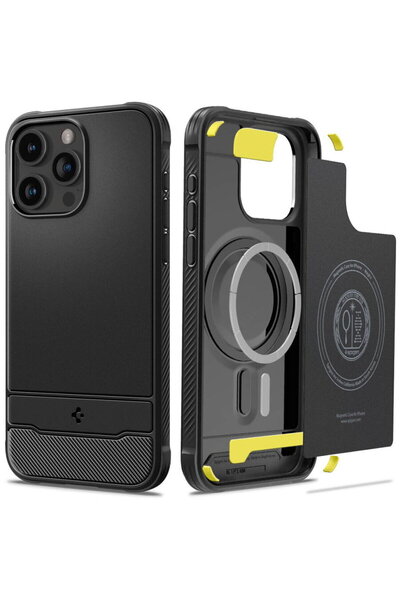 Spigen Husa pentru iPhone 15 Pro Max - Rugged Armor MagSafe - Negru