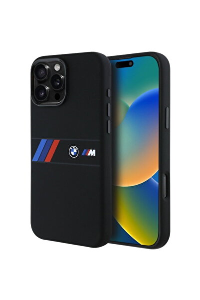 BMW iPhone 16 Pro Max - Husă rigidă din silicon cu bandă centrală MagSafe (BM...