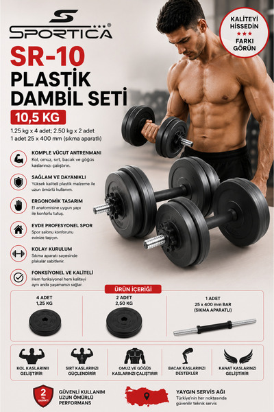SPORTICA SR10 PLASTİK DAMBIL SET 10.5KG