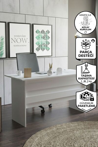 Yurupa Bega A 140cm Ofis Çalışma Masası Beyaz BEG1-W