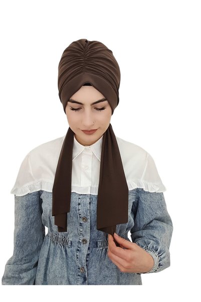 R&S modibone Design cu șnur gata făcut Bonnet Hijap maro