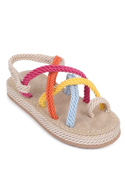 Capone Outfitters Eden Wedge Heel Drawstring Women's Sandals