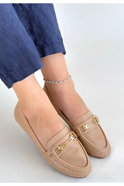 Erbilden Women's Ballerina Shoes Nude Skin Rain
