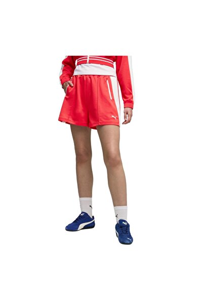 Puma 634620-11 T7 شورت نسائي وبنطلون كابري أحمر