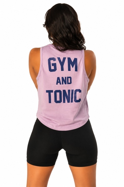 HARSFIT KADIN MOR ANTRENMAN SPORCU ATLETİ GYM AND TONIC CROPPED TANK
