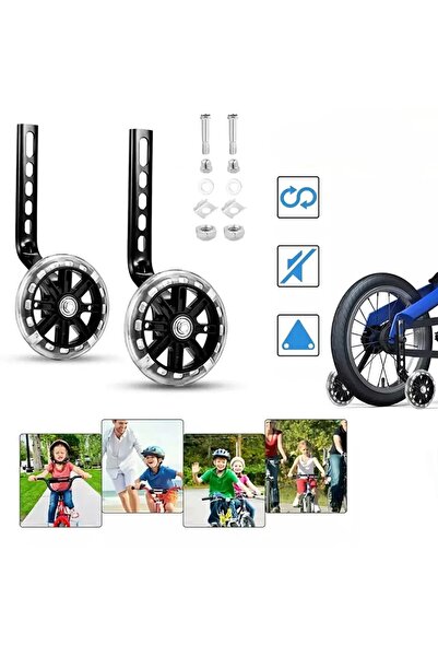 PROCART Roți ajutătoare pentru bicicletă, iluminare LED multicoloră, set de 2...