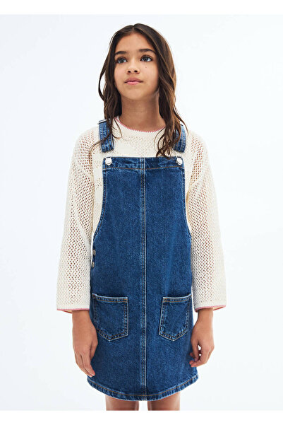 MANGO Kids Kurzes Jeans-Gilet-Kleid