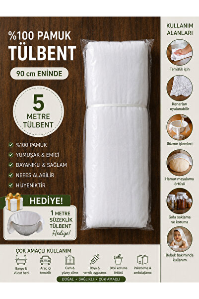 mustafa tekstil %100PAMUKLU 90CM ENİNDE PAMUKLU TÜLBENT 1Paket