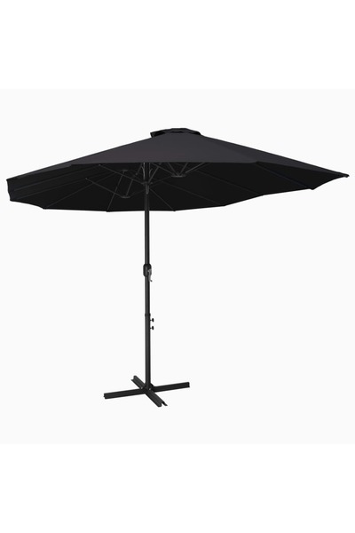 Concept Umbrelă de soare exterior cu stâlp aluminiu, negru, 460x270 cm