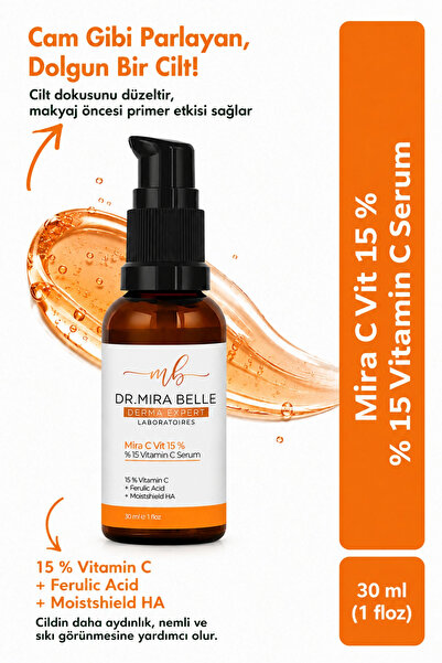 Dr. Mira Belle Derma Expert Mira C Vit 15% – Aydınlatıcı & Antioksidan, 30 ml