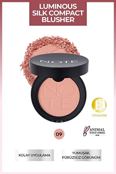 NOTE Luminous Silk Compact Blusher Toz Allık - 09 Dusty Pink