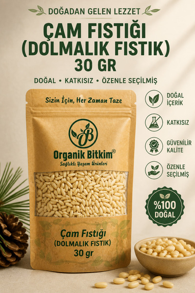 OB Organik Bitkim Çam Fıstığı (DOLMALIK FISTIK) 30 gr