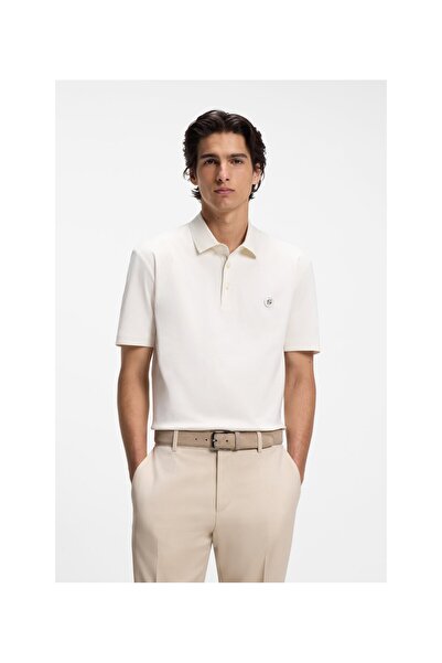 BOSS Merserize Pamuktan,Monogram Detaylı Polo Yaka Tişört