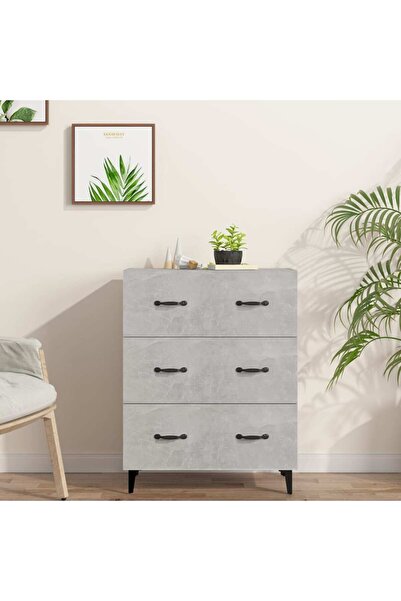 Concept Servantă, gri beton, 69,5x34x90 cm, lemn prelucrat